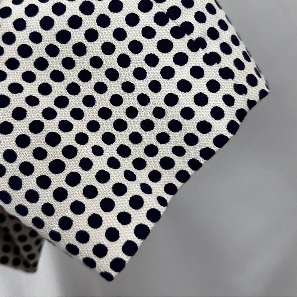 Navy Blue Polka Dot Dress Pants‎ Anne Klein Women's Size 10 White Office Casual - Picture 11 of 16